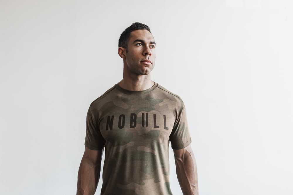 T-Shirts NOBULL Homme Vert Camouflage - NOBULL,France (8319-UBPZJ)